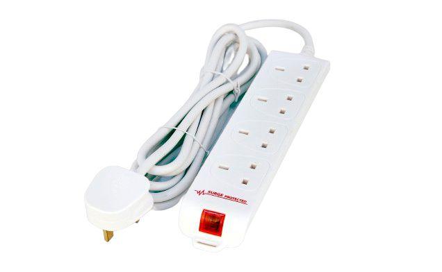4-way UK Surge Protected - Power Strip 5M White 4-way UK - Surge Protected Power Strip 5M White - Warranty 360M