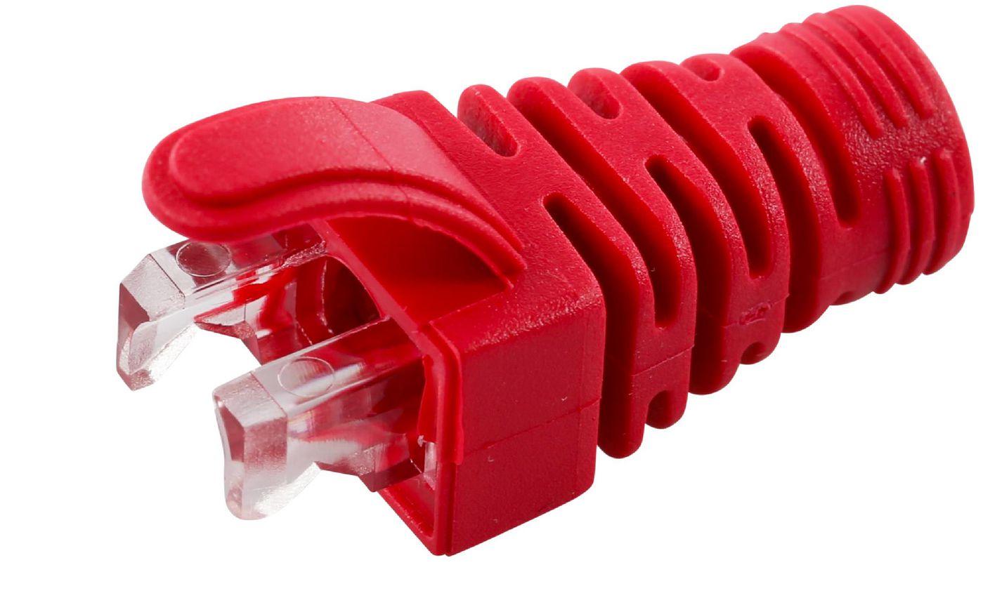 Strain Relief Boot Cat5e - Cat6 Cat6A cables upto 6.5MM - Red 100pcs - Warranty 300M