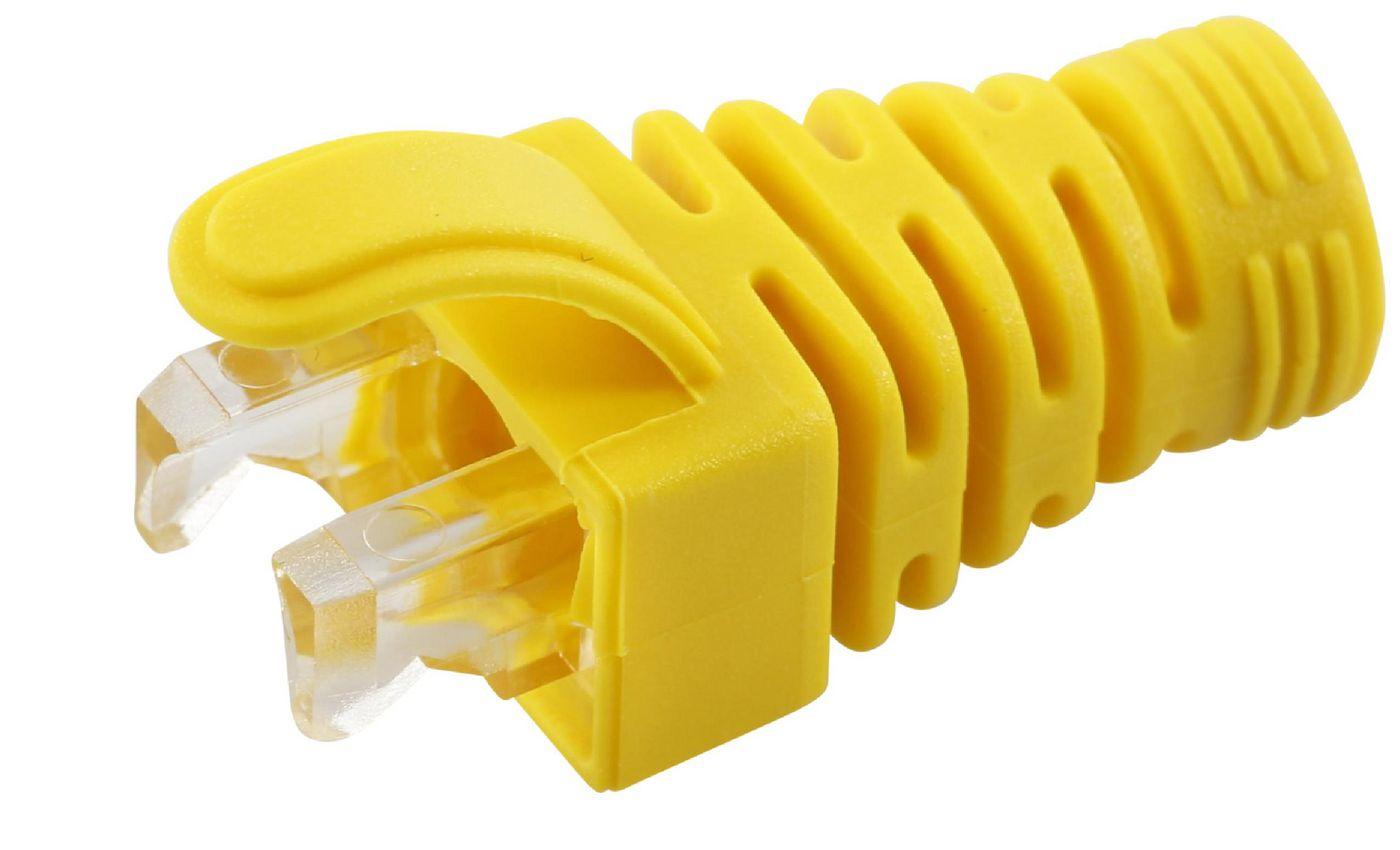 Strain Relief Boot Cat5e - Cat6 Cat6A cables upto 6.5MM - Yellow 100pcs - Warranty 300M