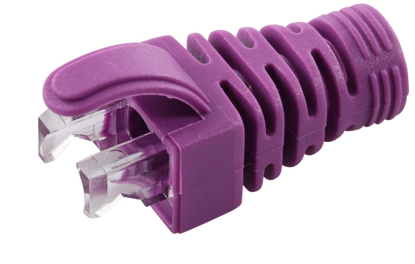 Strain Relief Boot Cat5e - Cat6 Cat6A cables upto 6.5MM - violet 100pcs - Warranty 300M