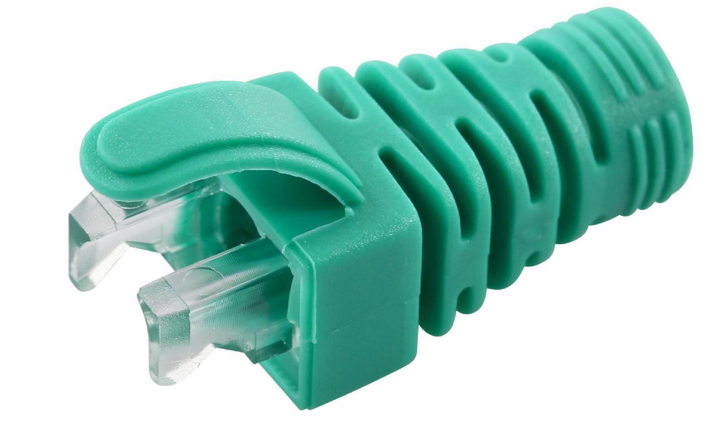 Strain Relief Boot Cat5e - Cat6 Cat6A cables upto 6.5MM - Green 100pcs - Warranty 300M