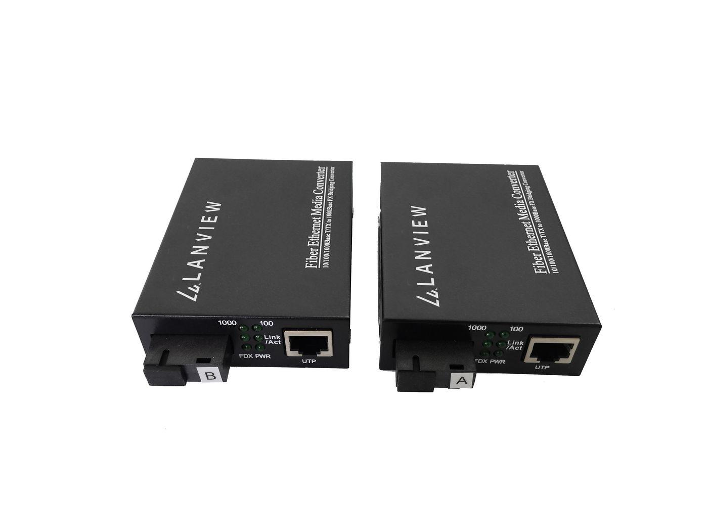 Lanview LVN-MED-SC-1000BASE-X-2 convertitore multimediale di rete (Pair of 10/100/1000Base-T - RJ45 to 1000Base-X SC - Unmanage
