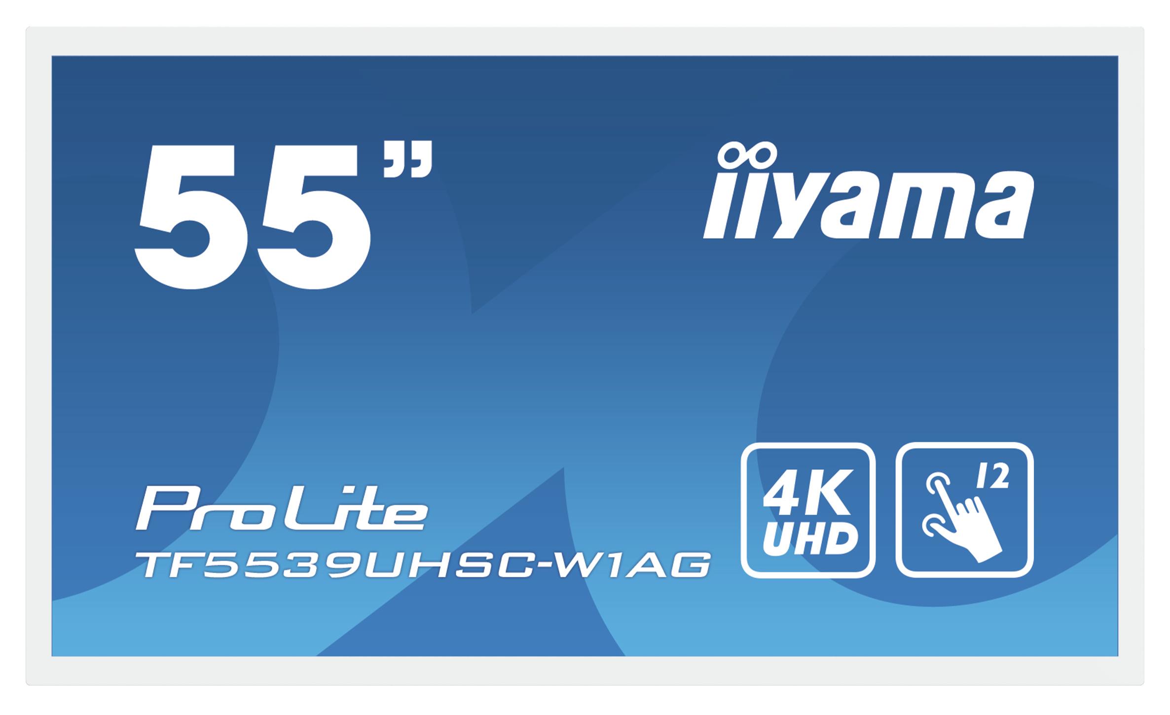 iiyama ProLite TF5539UHSC-W1AG Monitor PC 1397 cm (55") 3840 x 2160 Pixel 4K Ultra HD LED Touch screen Multi utente Bianco