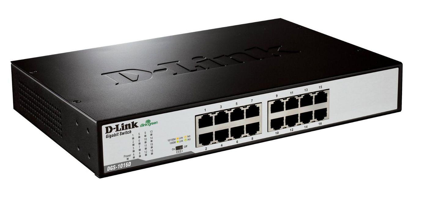 D-Link DGS-1016D/E switch di rete Non gestito Nero Metallico