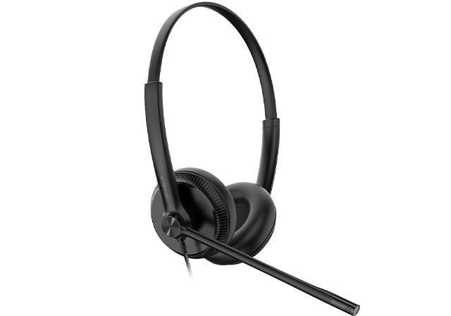 Yealink YHS34 Auricolare Cablato A Padiglione Musica e Chiamate Nero