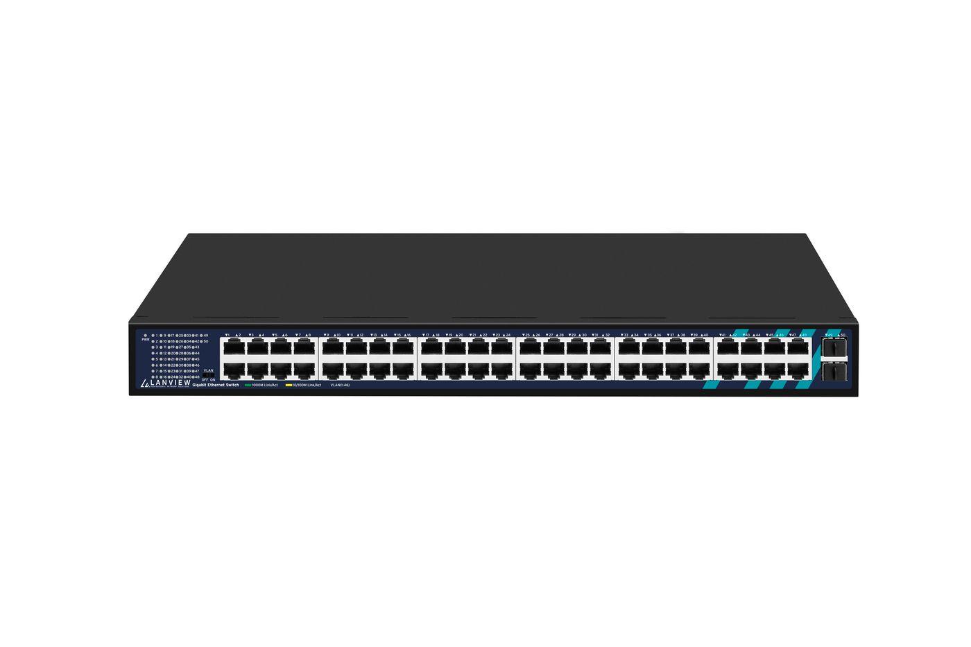 Unmanaged 48-Port RJ45 With 2 - Gigabit SFP ports Full - Gigabit Intelligent Ethernet Switch 1U rack-mounted