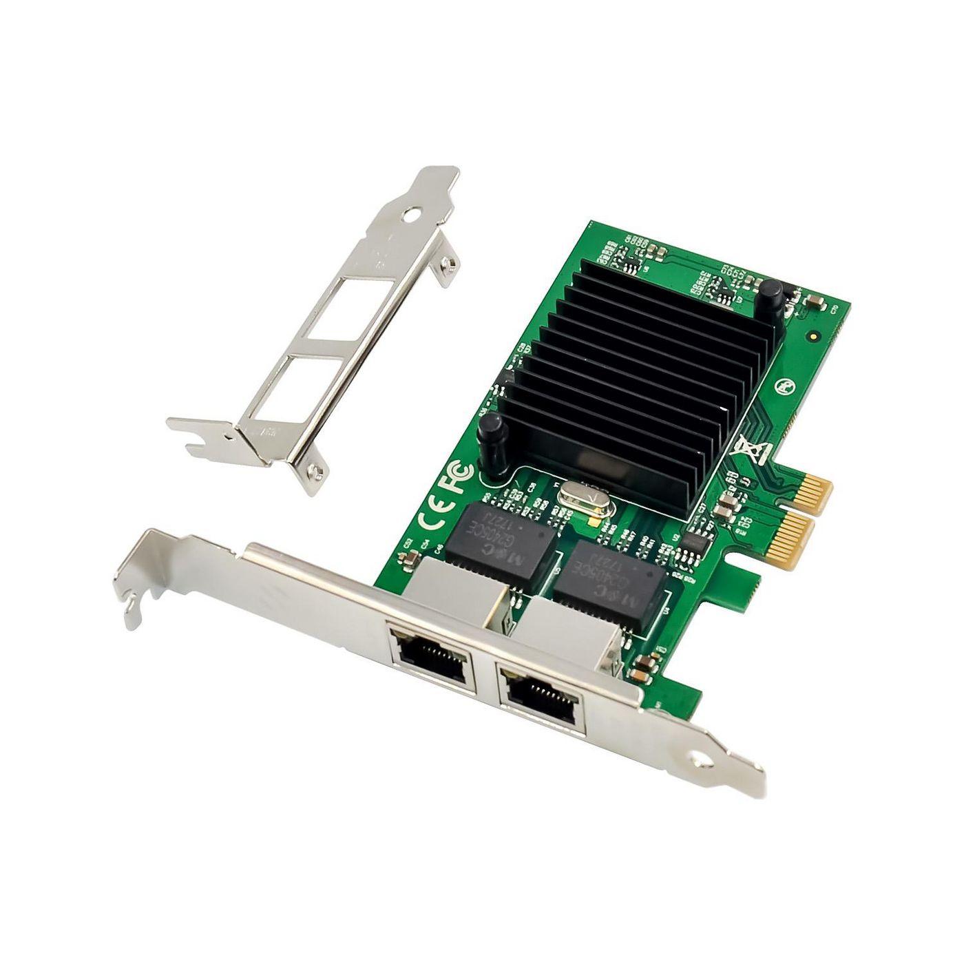 Network Card PCIe x1 Intel - 82575 Dual- RJ45 - Warranty: 300M