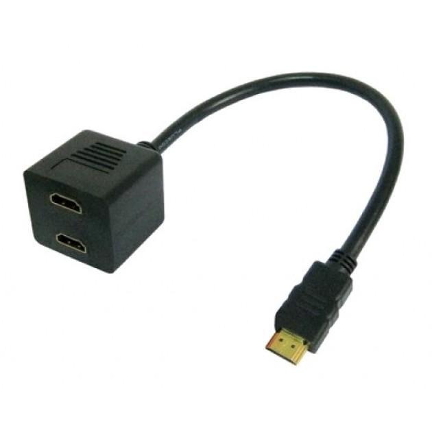 Techly ICOC-HDMI-F-002 cavo HDMI 0,3 m HDMI tipo A (Standard) 2 x HDMI Type A (Standard) Nero