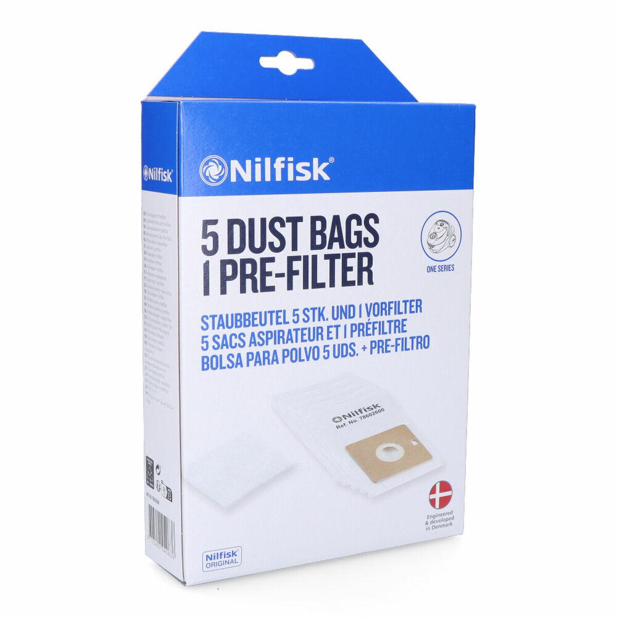 Nilfisk 78602600 sacchetto raccoglipolvere Go-Coupe 5 pezzi, bianco