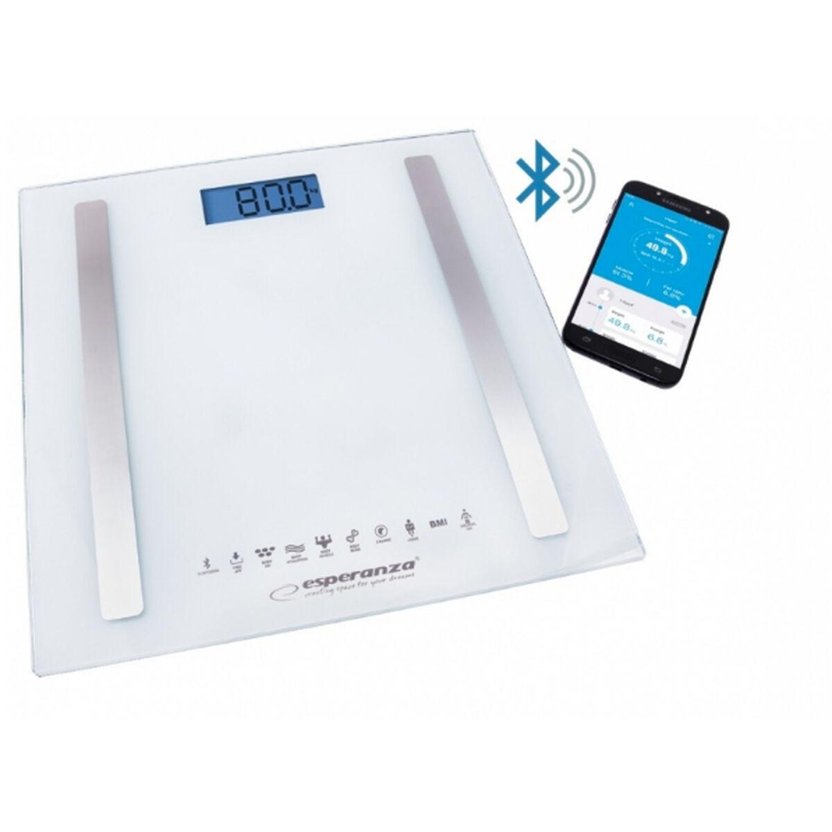 Bilancia Digital Da Bagno Esperanza EBS016W Bianco Vetro Temperato Vetro Tempate (1 Pezzi)