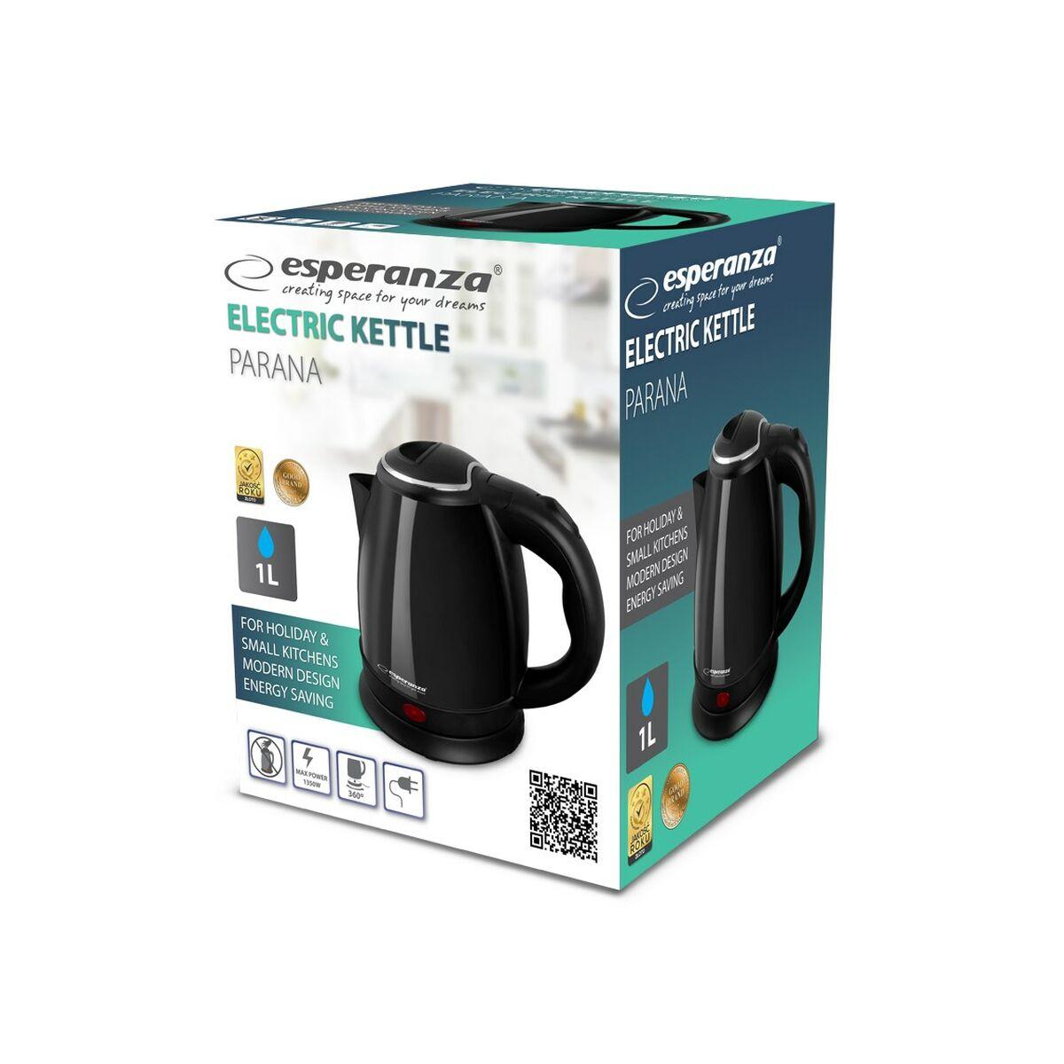 Bollitore Esperanza EKK128K Nero Acciaio inossidabile Plastica 1350 W 1 L