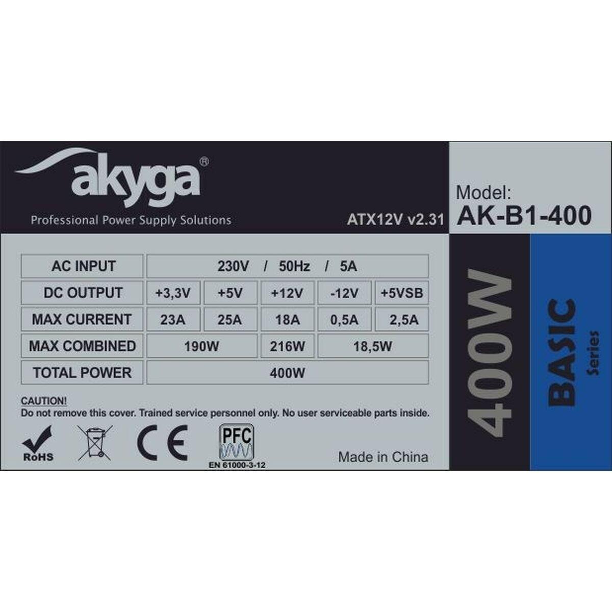 Akyga Basic Series AK-B1-400 StrÃƒÂ¸mforsyning 400Watt