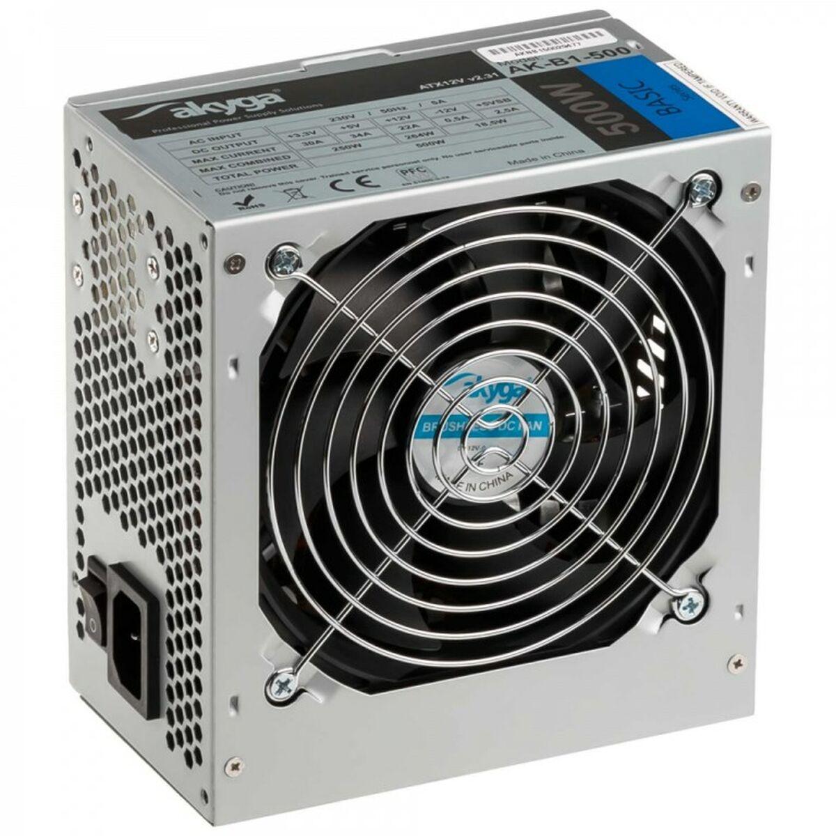 Fonte di alimentazione akyga ak-b1-500 500 w rohs ce cablata atx
