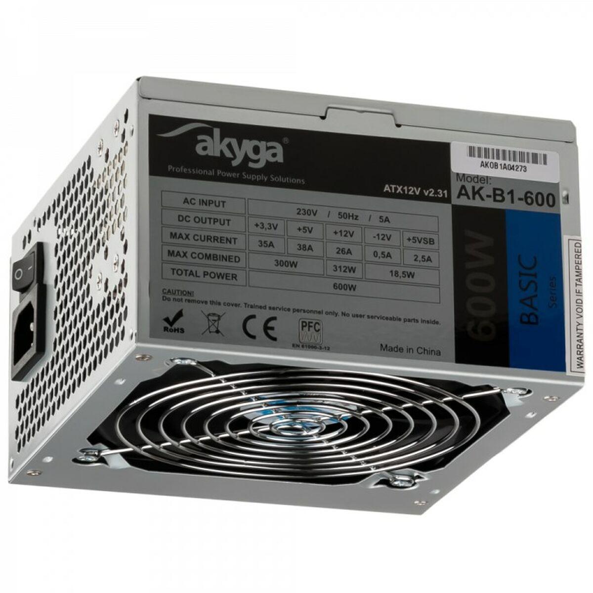 Fonte di Alimentazione Akyga Ak-B1-600 ATX 600 W ROHS