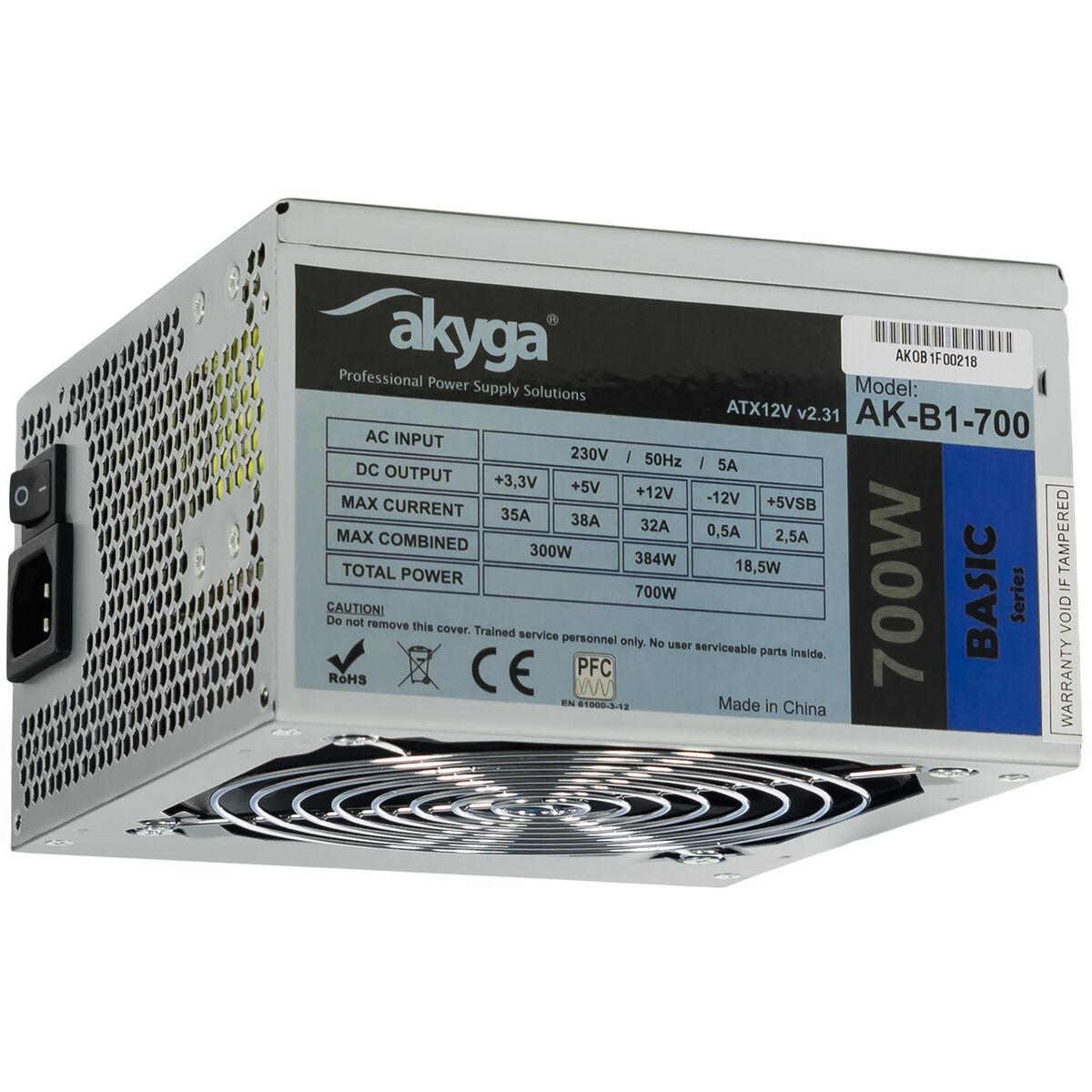 Fonte di Alimentazione Akyga Ak-B1-700 700 W Cablata Ventilata Atx laterale