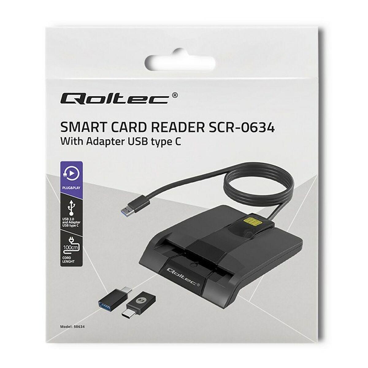 Lettore di carte con chip Qoltec SCR-0634 SMART