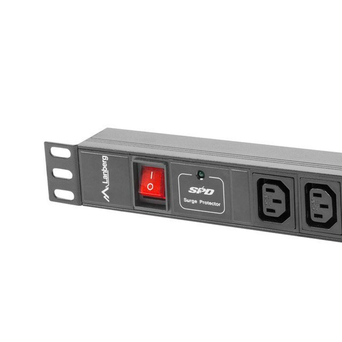 Multipresa 19" 8 Tomas Schuko con On/Off Switch Lanberg PDU-08I-0200-C20-BK (2 m)