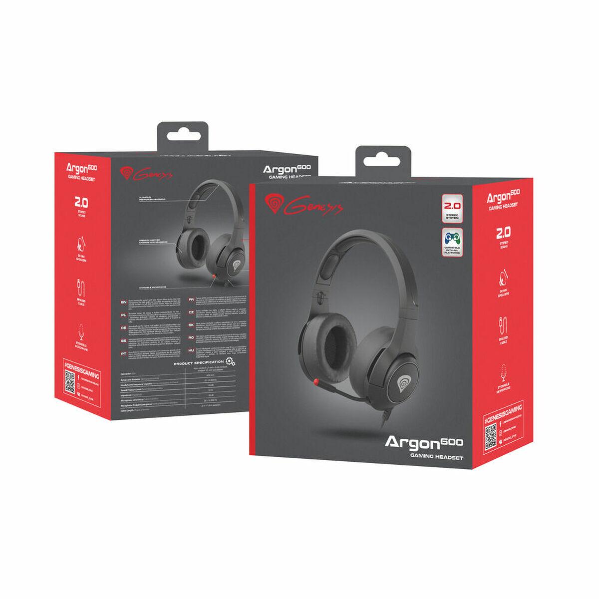 Auricolari con microfono genesi nsg-1658 nero rosso/nero