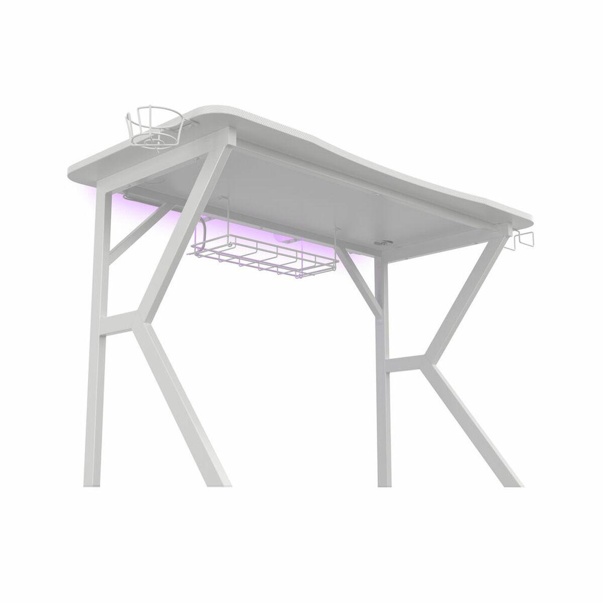 Scrivania Gaming Genesis Holm 320 RGB Bianco Legno MDF