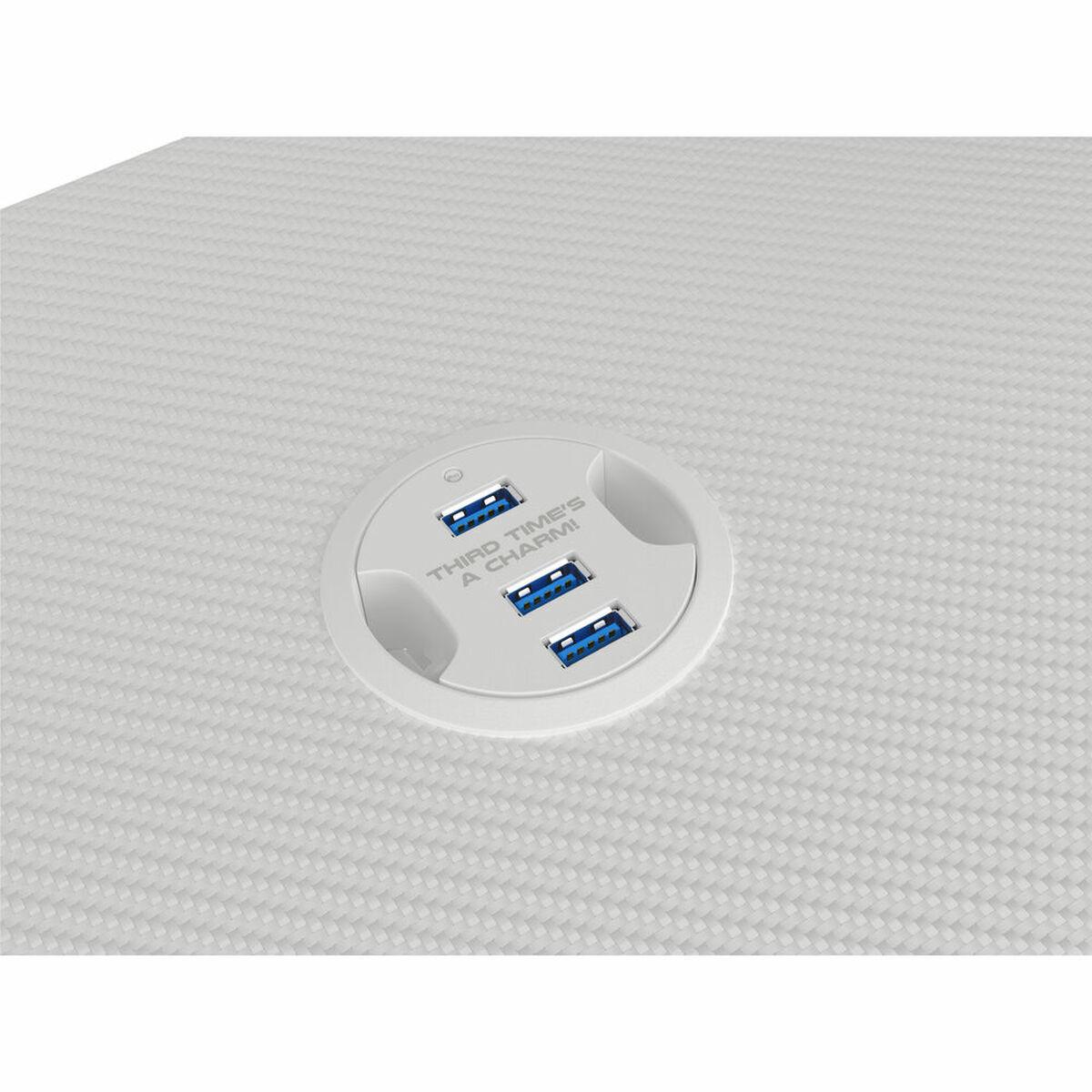 Scrivania Gaming Genesis Holm 320 RGB Bianco Legno MDF