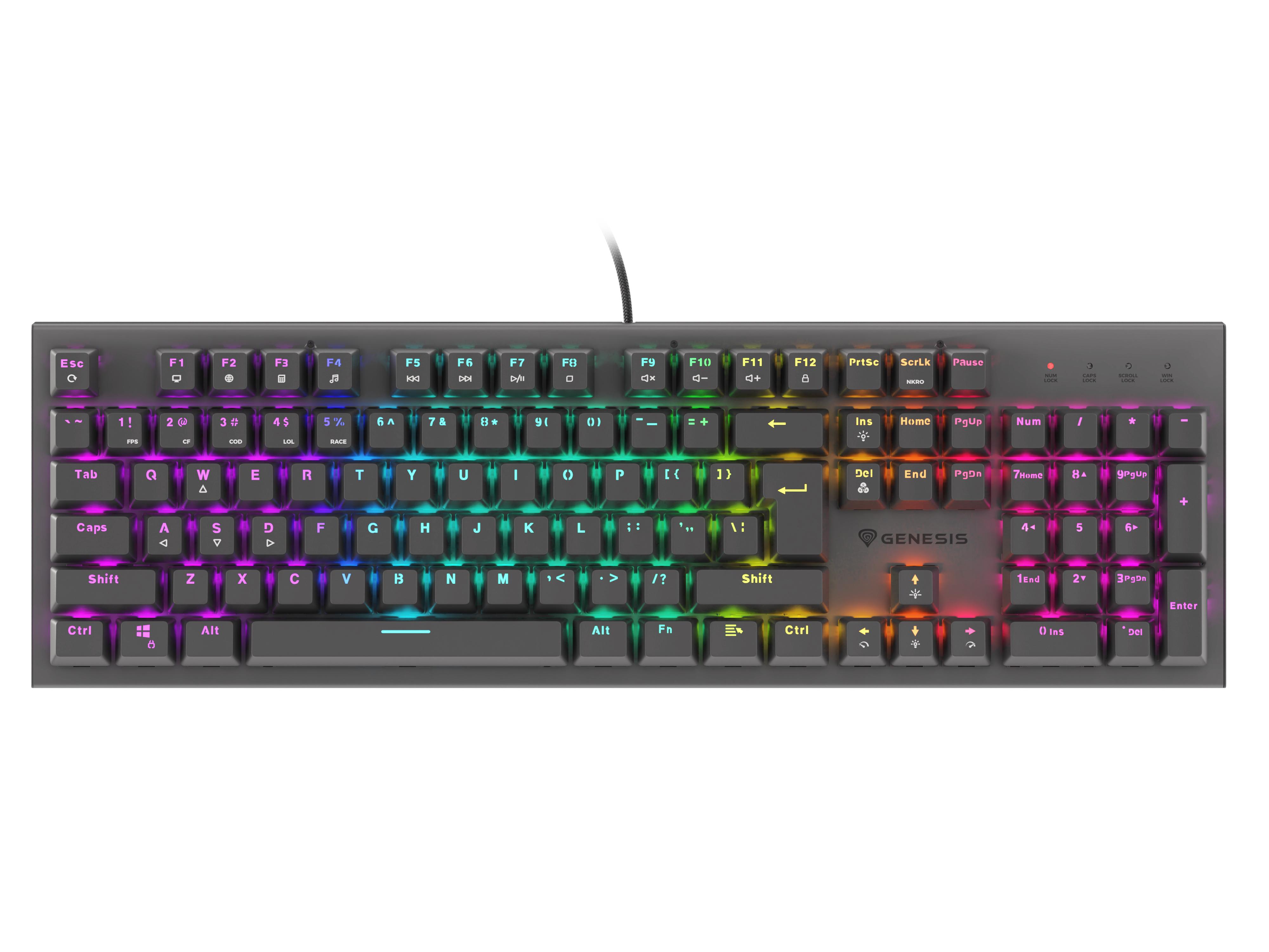 GENESIS Thor 303 tastiera Gaming USB QWERTY US International Nero