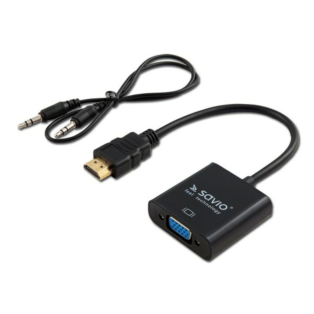 Adattatore HDMI Con VGA con audio Sadio CL-23/B NERO 50 cm