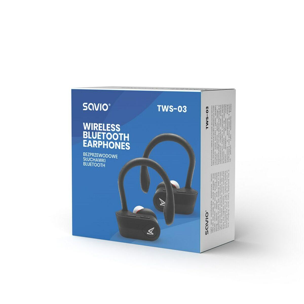 Auricolari in orecchio bluetooth sadio tws-03 nero grafite