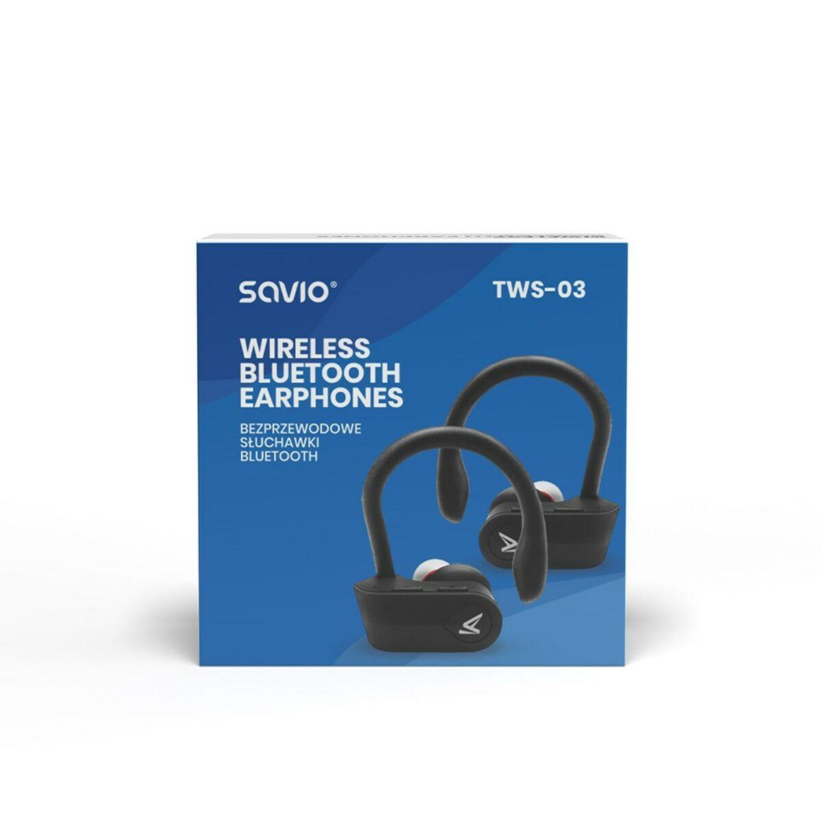 Auricolari in orecchio bluetooth sadio tws-03 nero grafite