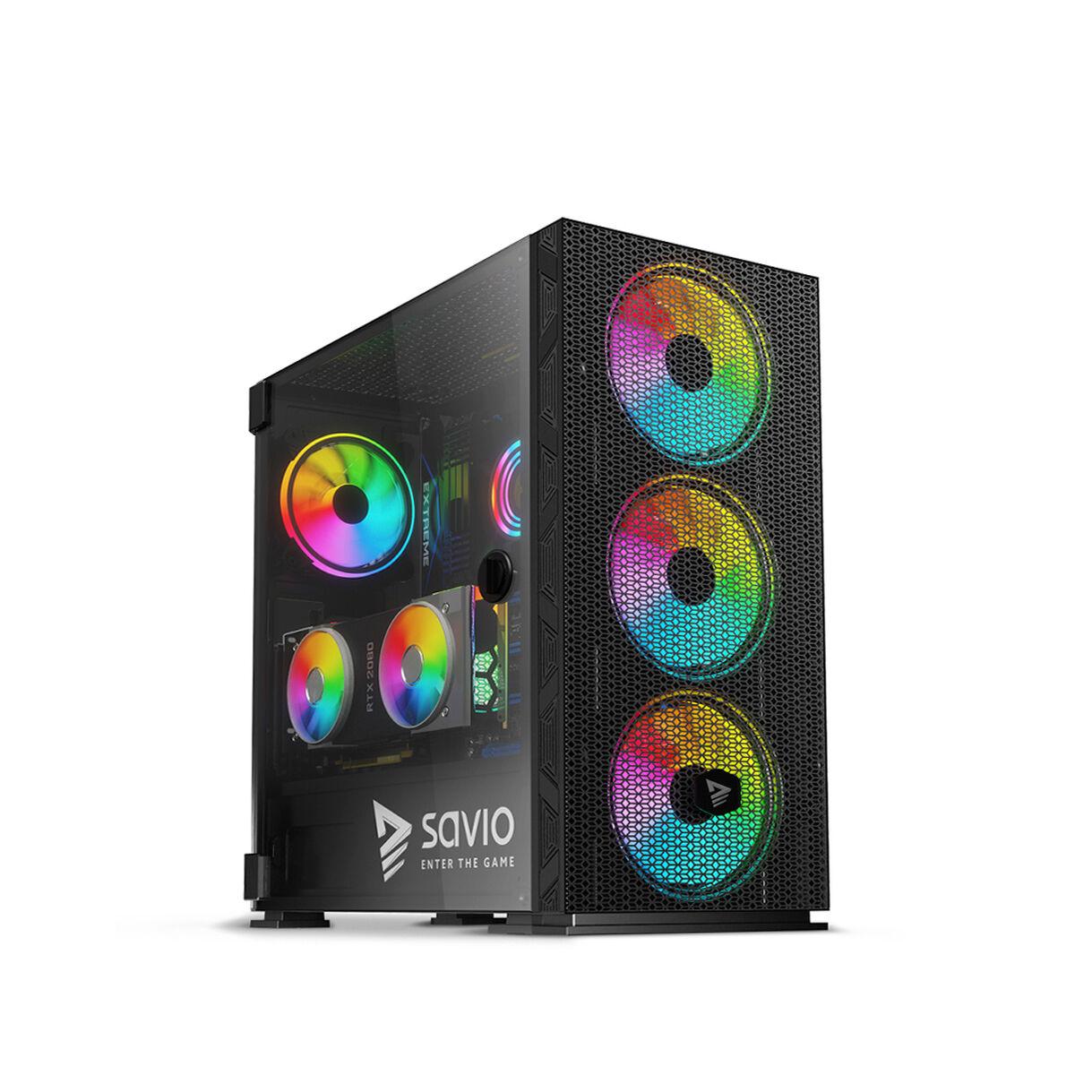 Custodia computer desktop ATX/mATX Savio SAVGC-RAPTORX1 Nero Multicolore
