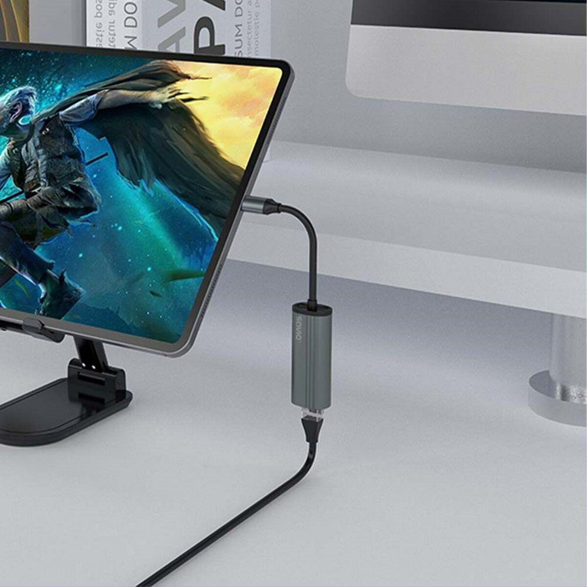 Adattatore USB-C con Ethernet Savio AK-56