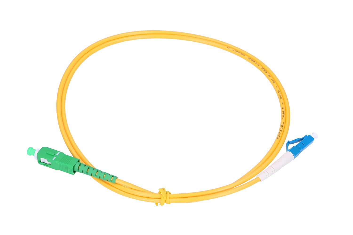Extralink SC/APC-LC/UPC Patchcord Monomodale Simplex G652D 3mm 1m