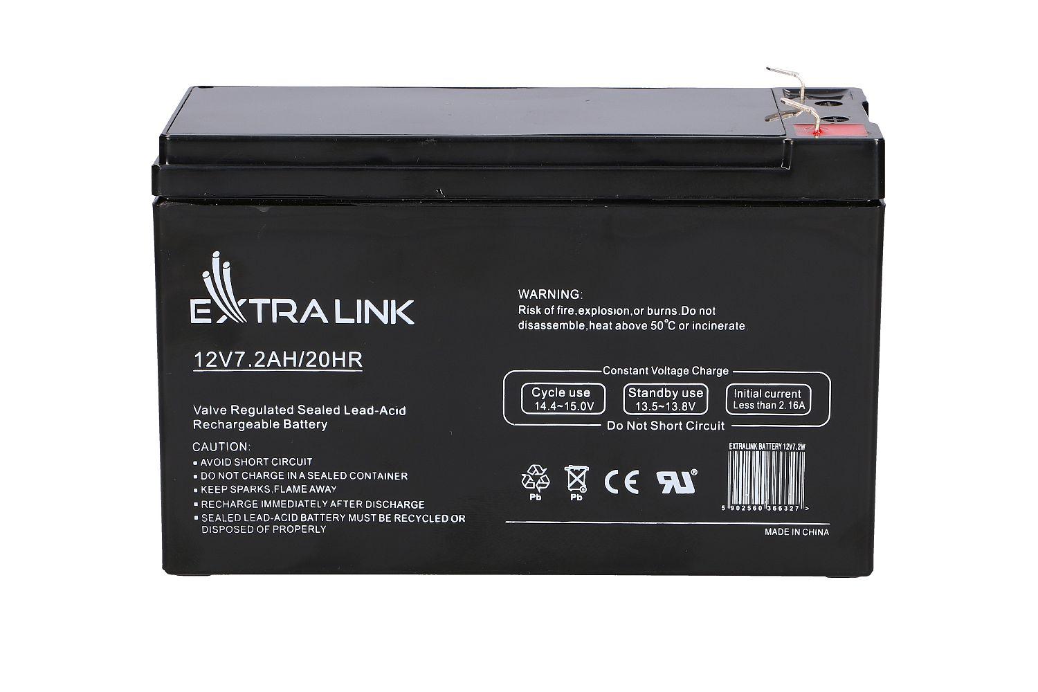 Extralink AGM 12V 7.2Ah 7Ah Accumulatore Batteria senza manutenzione