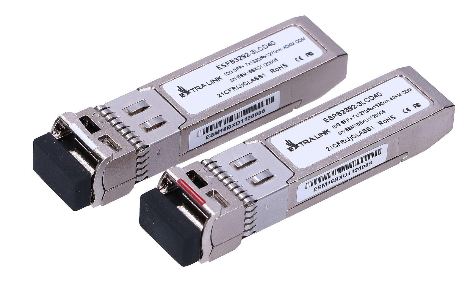 Extralink SFP+ 10G | SFP+ WDM Modulo | 10Gbps 1270/1330nm, modalita singola, 40km, LC, DOM, paio