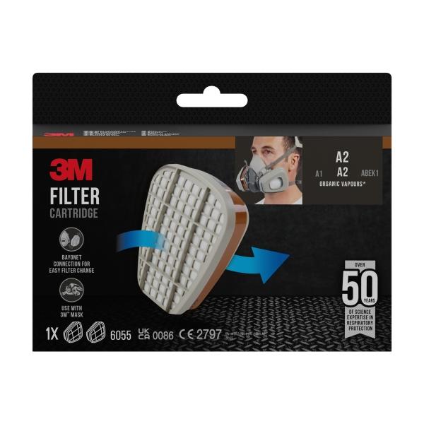 3M 6055 Cartuccia di gas e vapore 4 pz