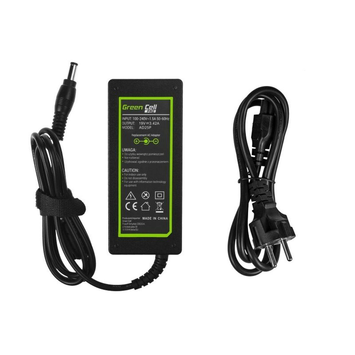 Green Cell AD25P adattatore e invertitore Interno 65 W Nero (Green Cell PRO Charger / AC Adapter 19V 3.42A 65W for Asus, Toshib