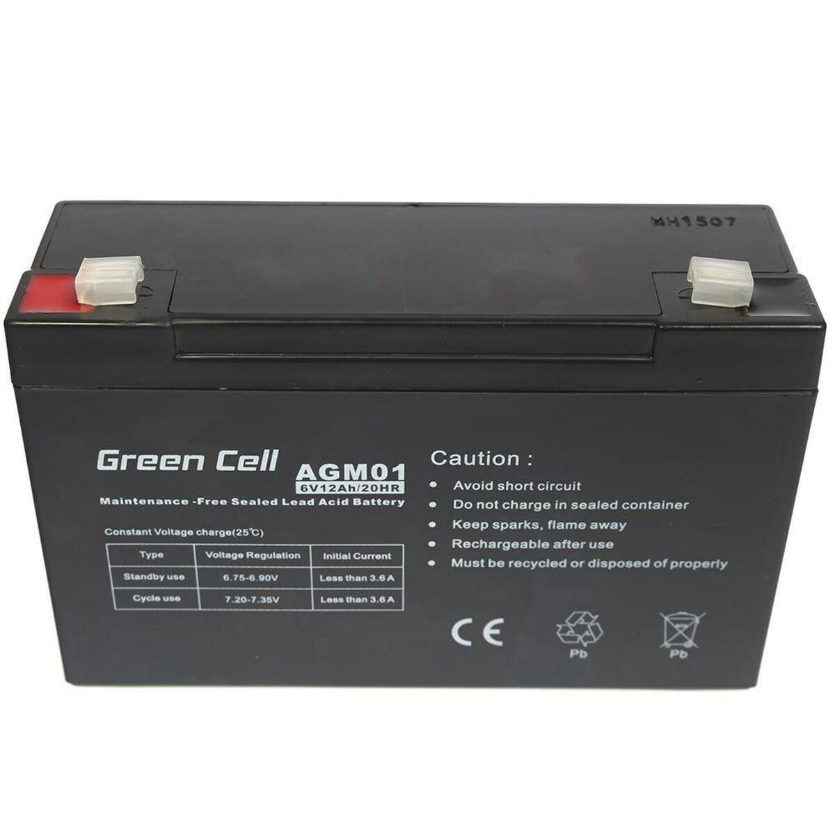 Green Cell AGM Battery 6V 12Ah - Batterie - 12.000 mAh Acido piombo VRLA (Green Cell AGM VRLA 6V 12Ah maintenance-free battery