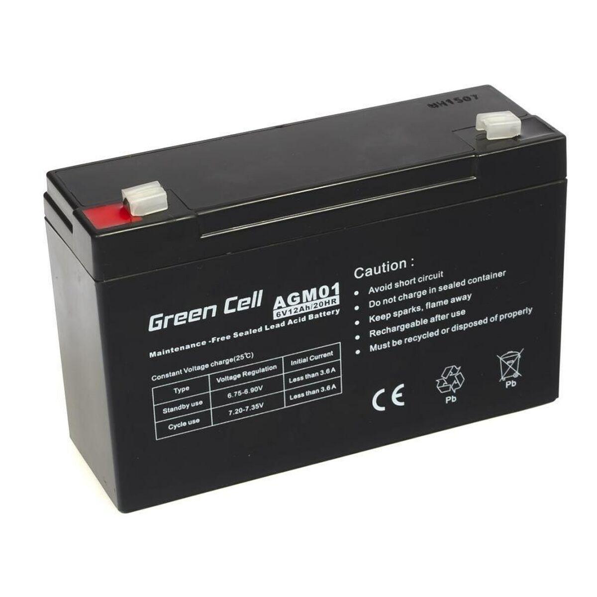 Green Cell AGM Battery 6V 12Ah - Batterie - 12.000 mAh Acido piombo VRLA (Green Cell AGM VRLA 6V 12Ah maintenance-free battery