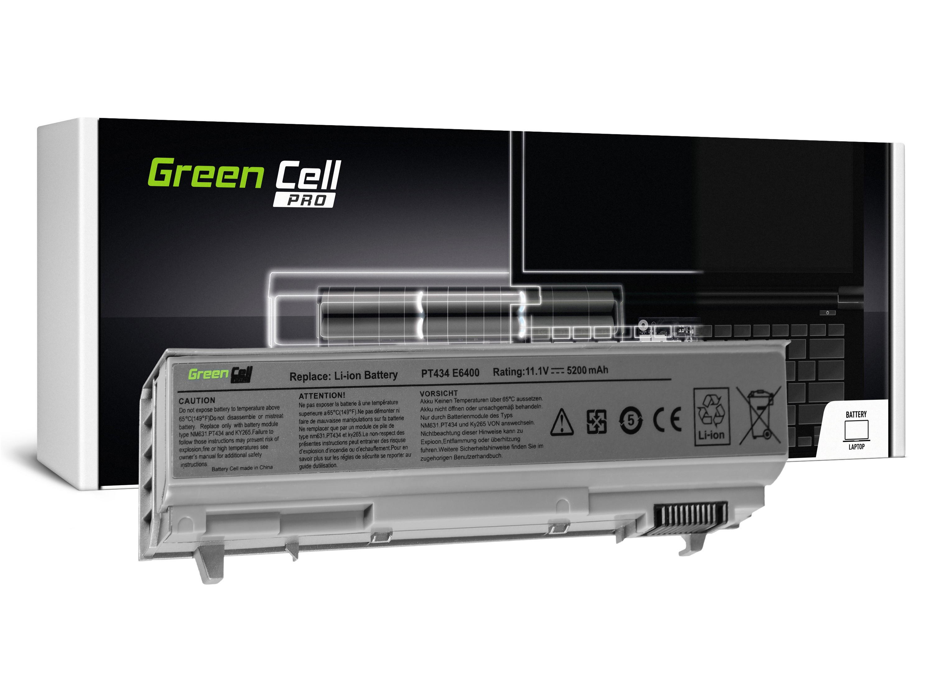 Batteria PRO per laptop per Dell Inspiron E6400 E6410 E6500 - 11,1 V - 5200 mAh