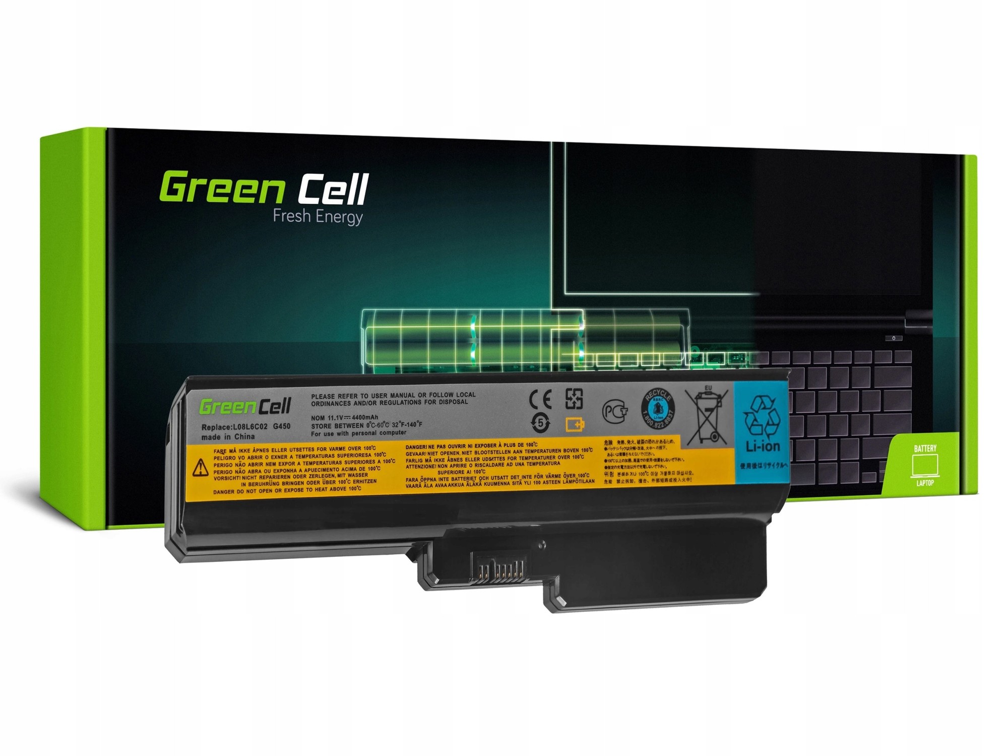 Green Cell Battery for Lenovo B550, G430 etc. 4400mAh, 11.1V