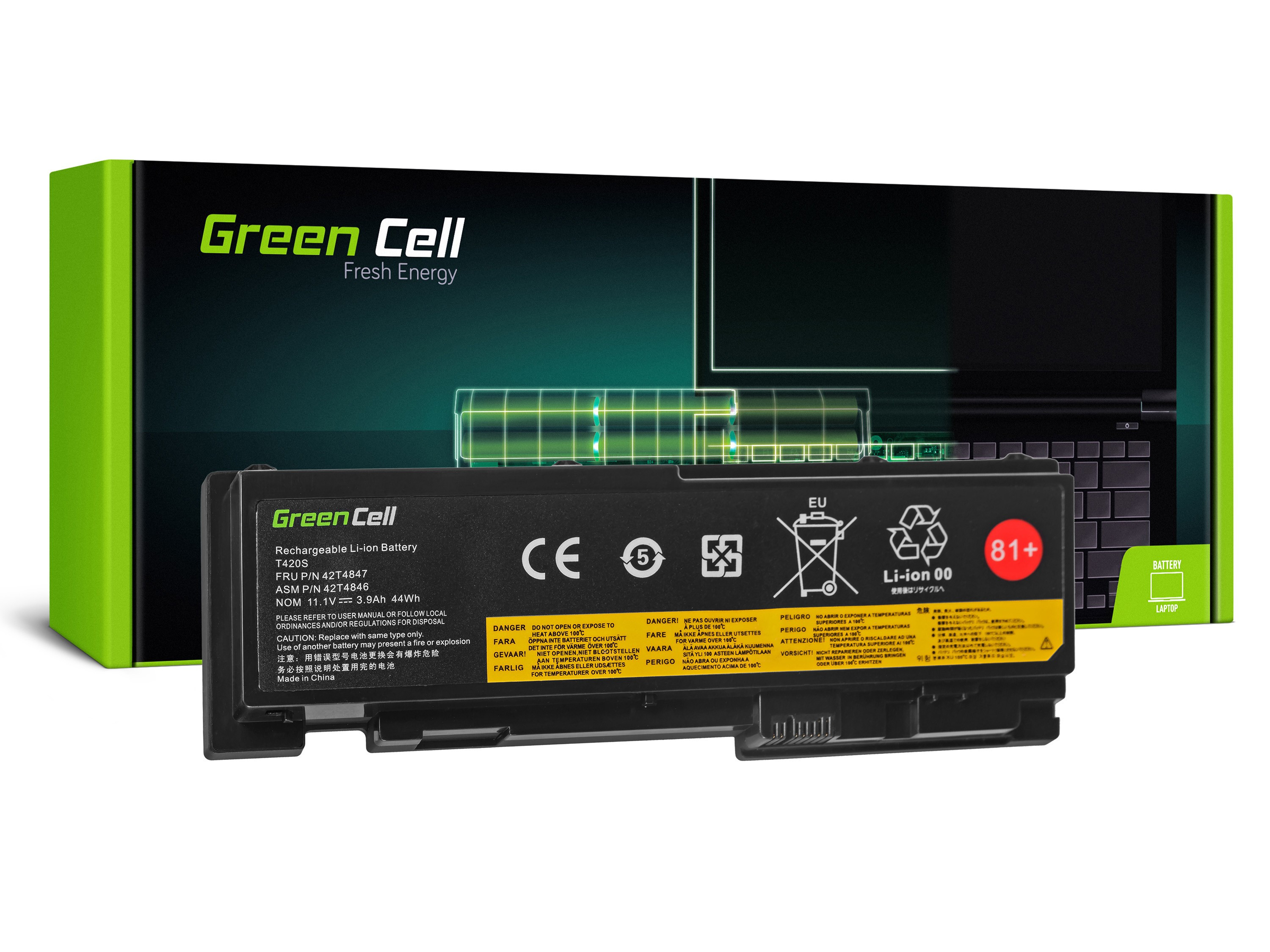 Batteria per portatile Lenovo ThinkPad T420s T420si - 14,4 V - 3600 mAh