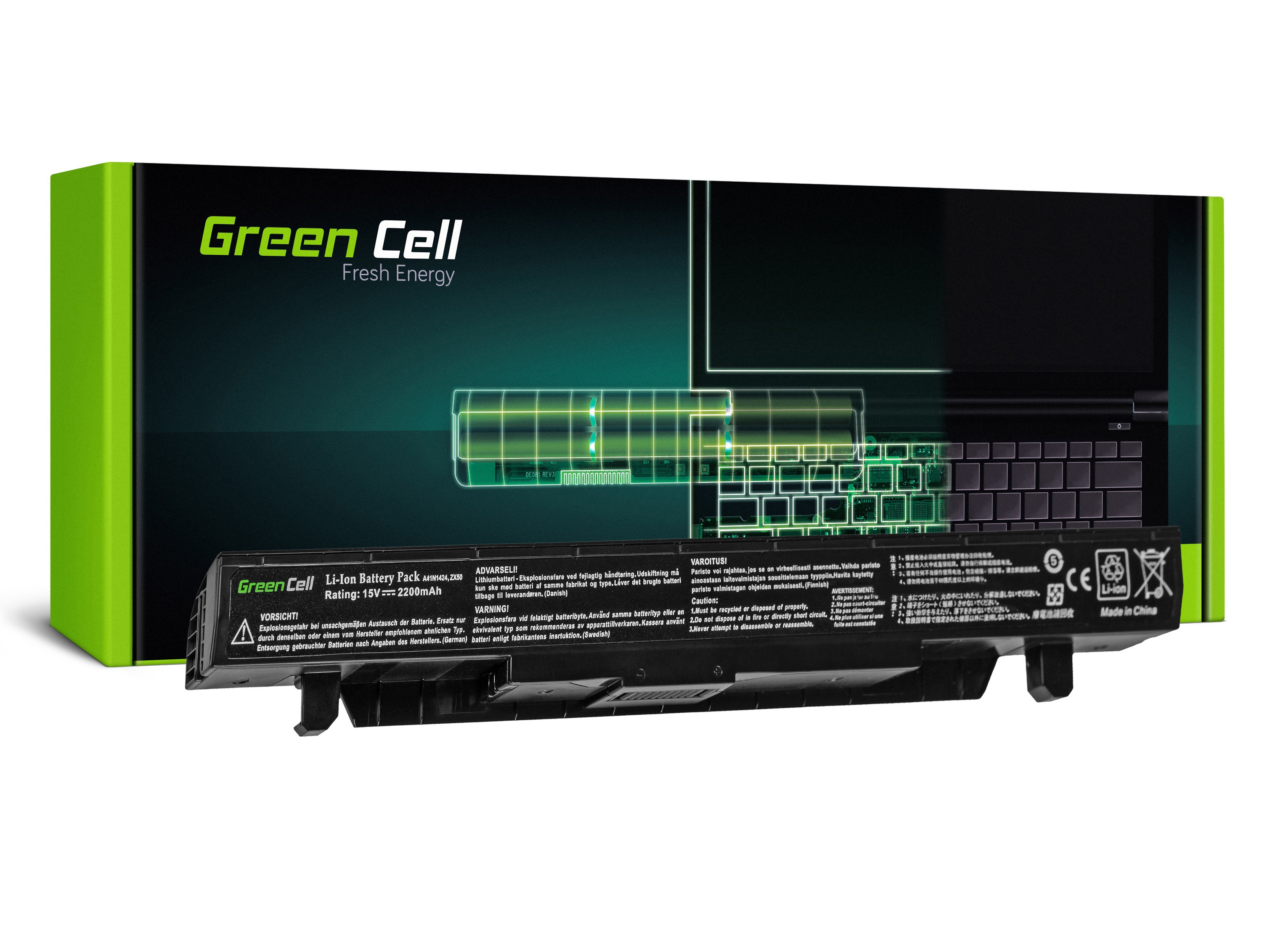 Green Cell AS84 ricambio per notebook Batteria (Batteri for Asus GL552 etc., 15V 2200mAh)