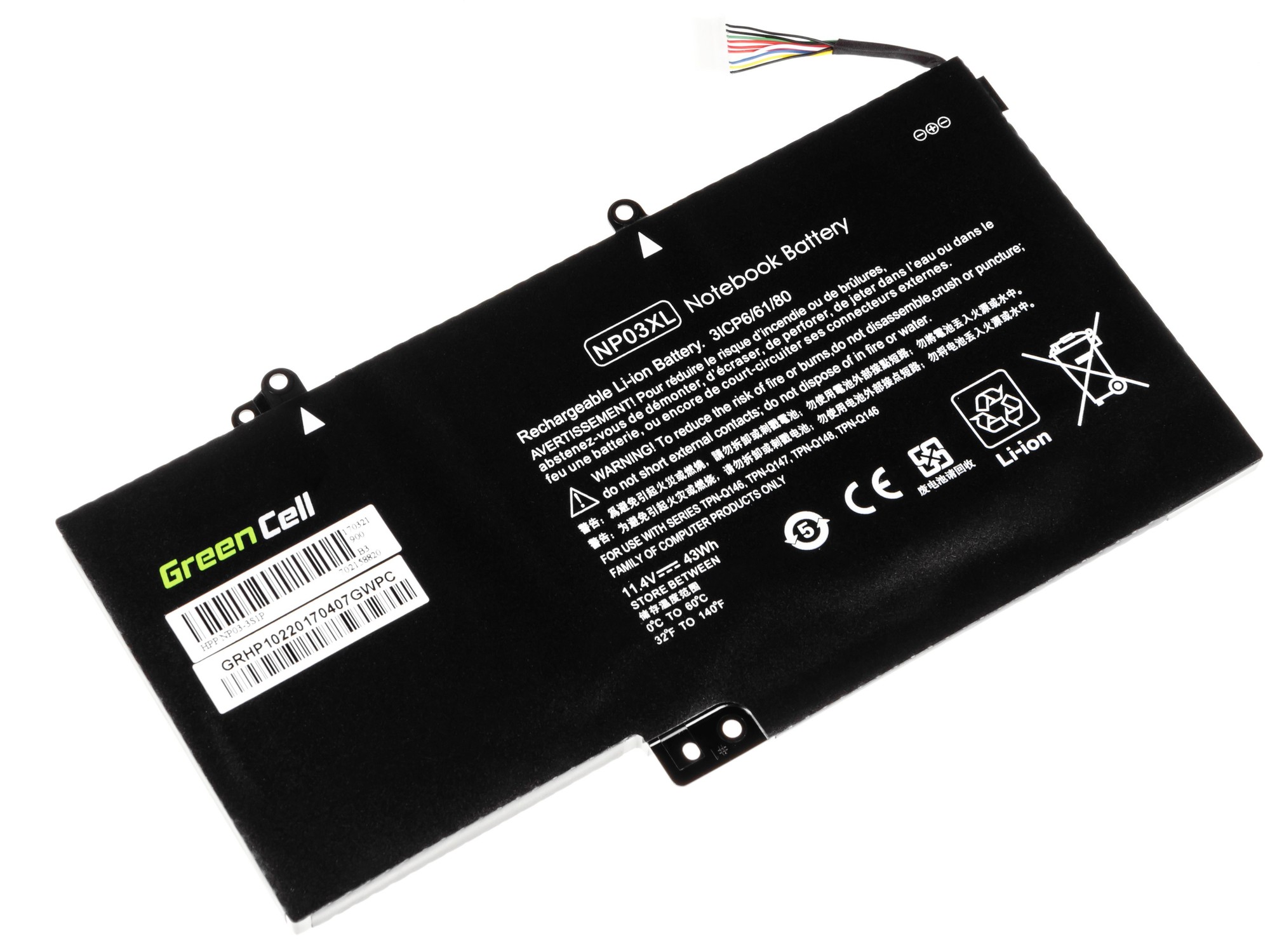 Batteria portatile per Pavilion x360 13-A 13-B - 11,4 V - 3400 mAh