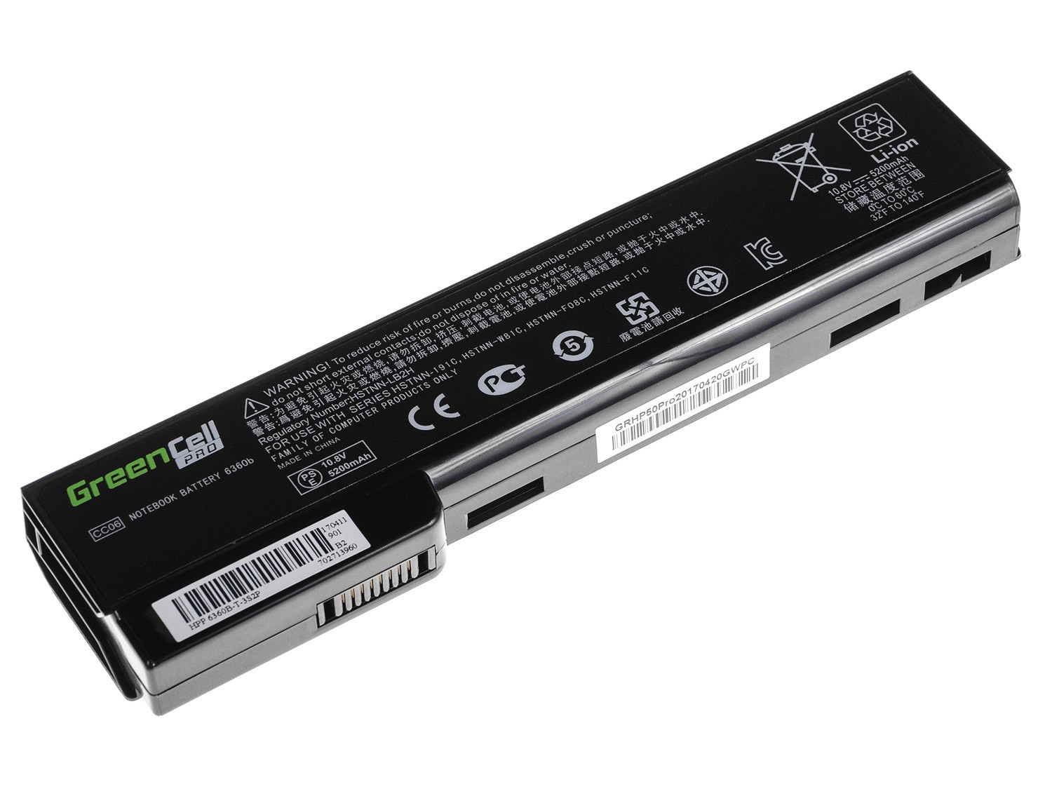 Batteria portatile PRO per HP EliteBook 8460p ProBook 6360b 6460b - 11,1 V - 5200 mAh