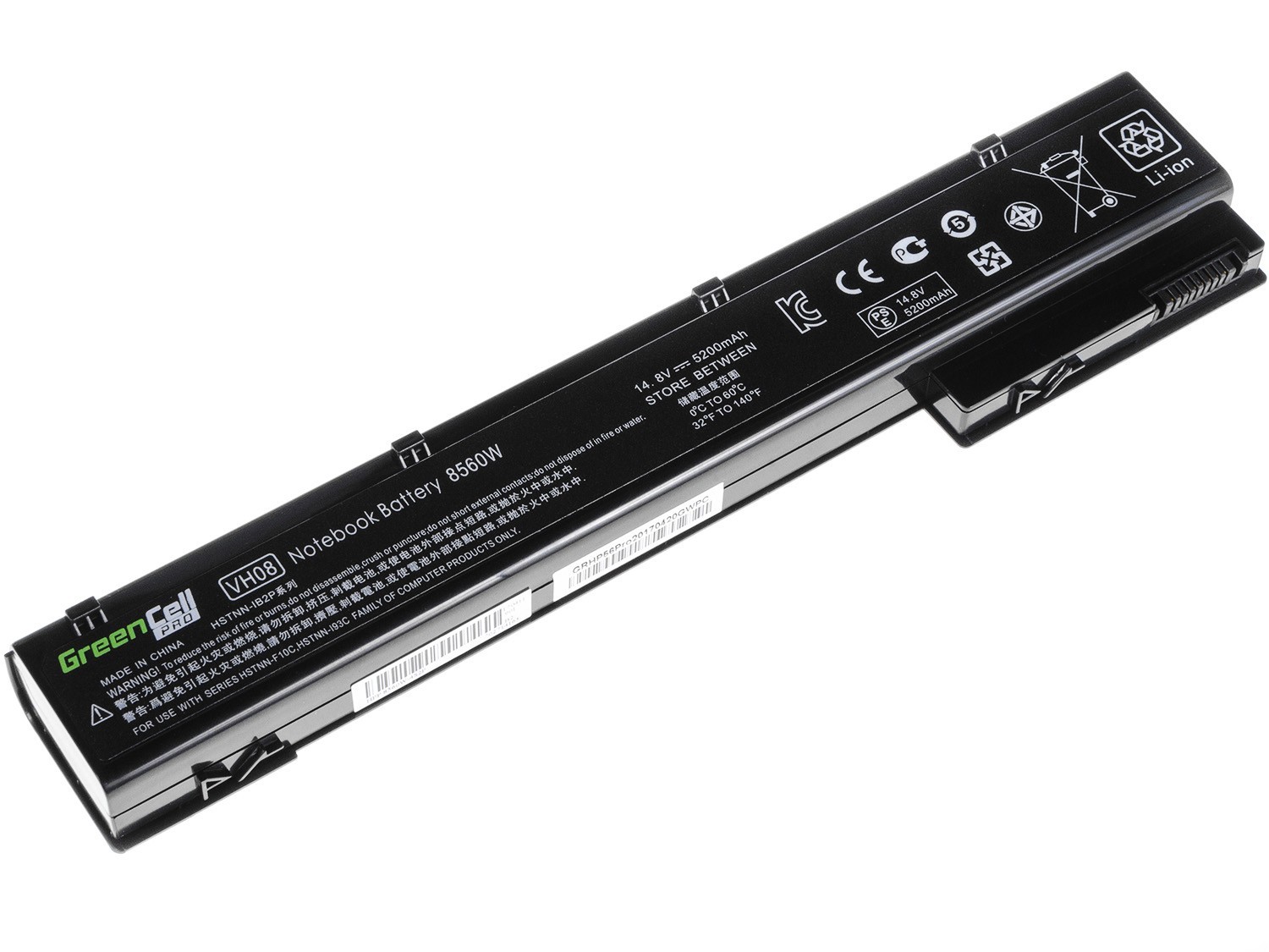 Batteria portatile PRO per HP EliteBook 8560w - 8770w - 14,4 V - 5200 mAh