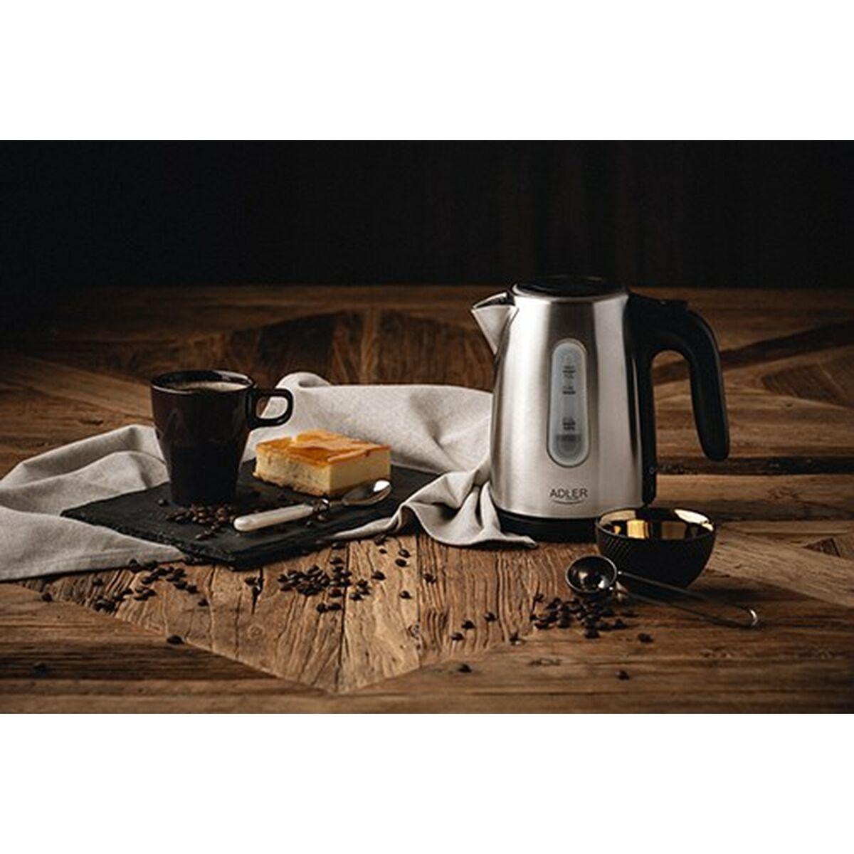 Bollitore Adler AD 1273 Nero Argentato Nocciola Acciaio inossidabile 1200 W 1 L