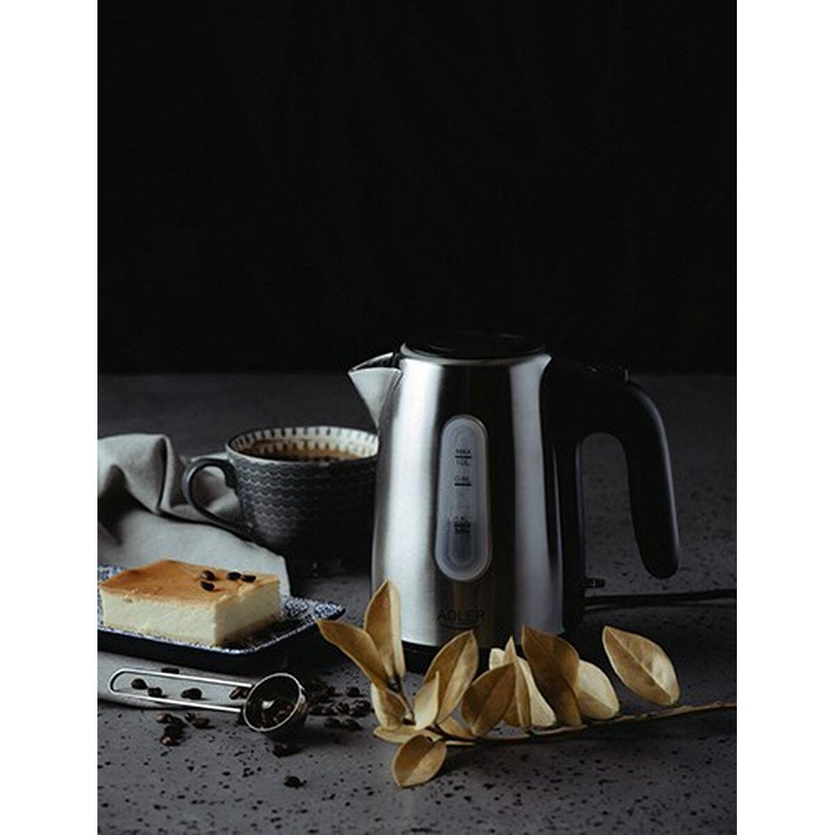 Bollitore Adler AD 1273 Nero Argentato Nocciola Acciaio inossidabile 1200 W 1 L