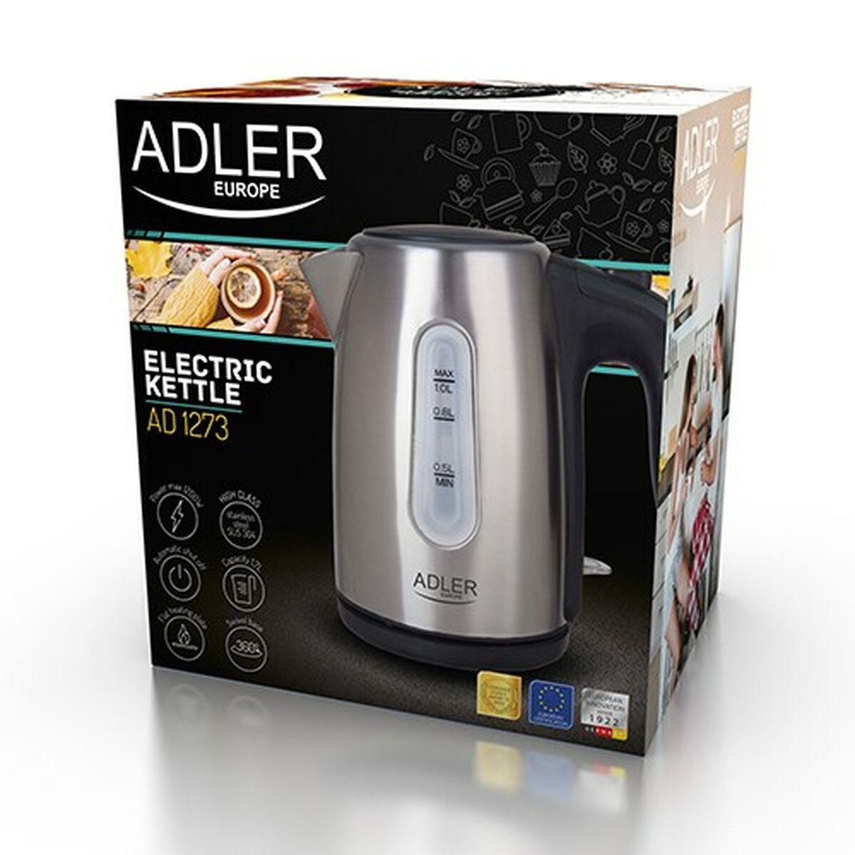 Bollitore Adler AD 1273 Nero Argentato Nocciola Acciaio inossidabile 1200 W 1 L