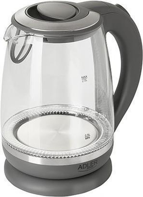 Camry Adler AD 1286 - 2 L - 2200 W - Grigio - Transparente - Glass - Indicatore del livello dell'acqua