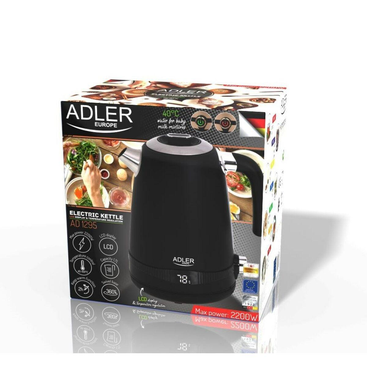 Bollitore Adler AD 1295b Nero Acciaio inossidabile 2200 W 1.7 L
