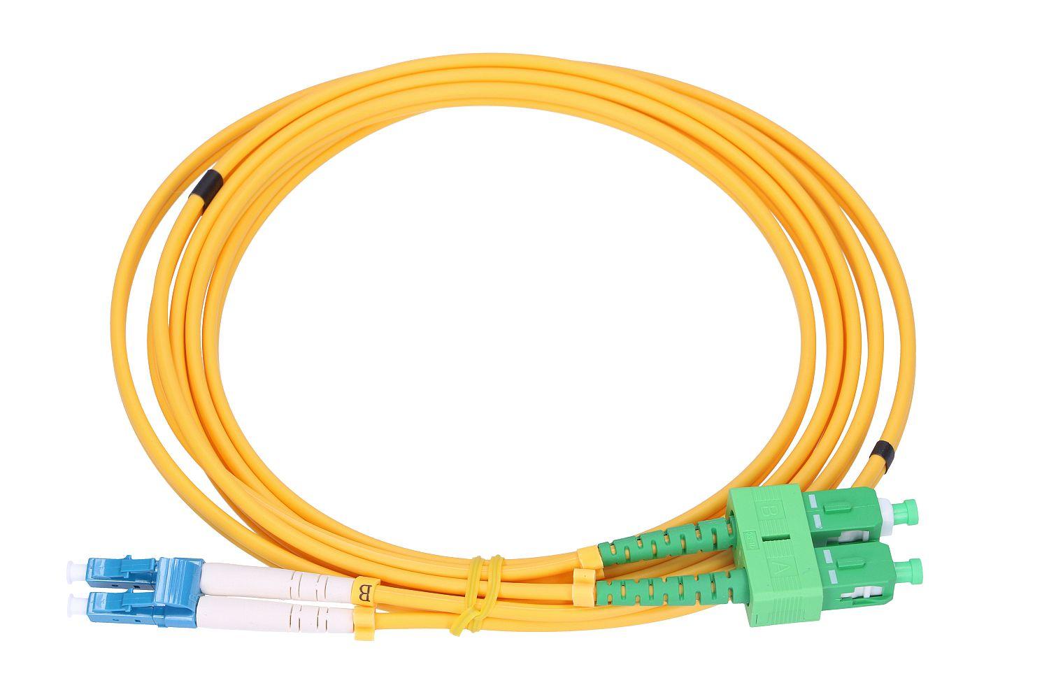 Extralink SC/APC-LC/UPC | Patchcord | Monomodale, Duplex, G652D, 3mm, 20m